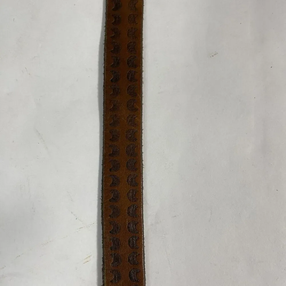 Vintage Levi’s Orange Tab Mens Belt 1970s Size 26 Genuine Brown Leather Tooling